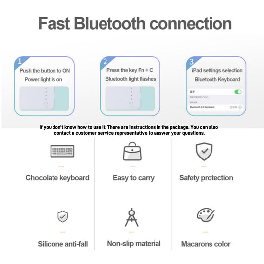 Aioneus Detachable Wireless Keyboard with Case & Pencil Holder, Free wireless mouse