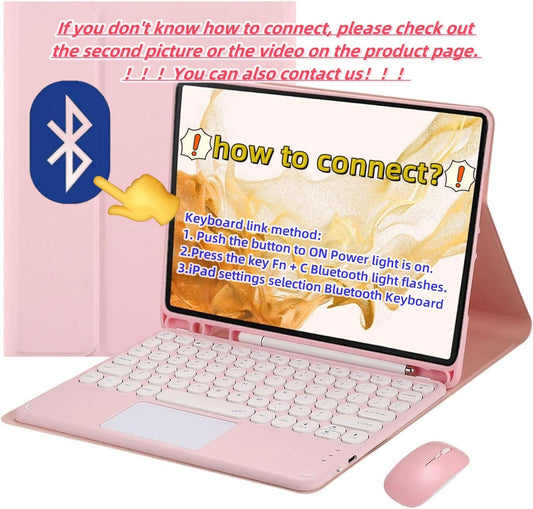 Aioneus Detachable Wireless Keyboard with Case & Pencil Holder, Free wireless mouse