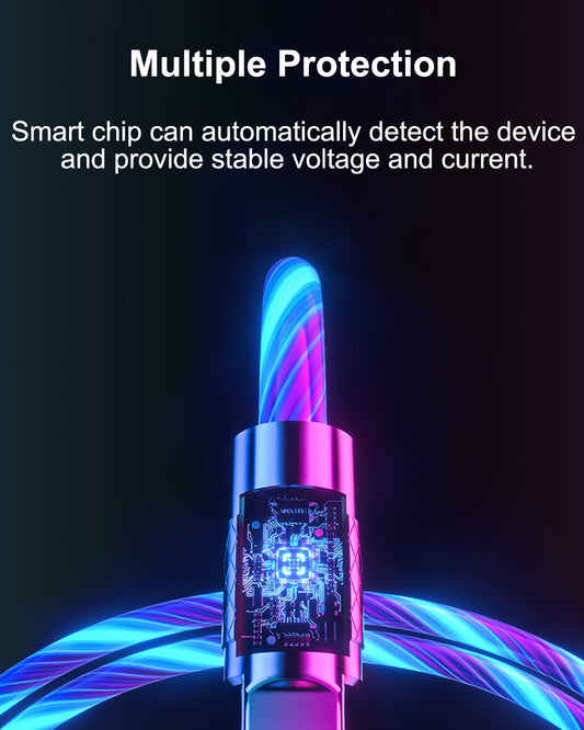 180° Light up USB Type C Cable 3FT,LED USB C Charger Phone Cord,Glowing Light Up Charging Cable