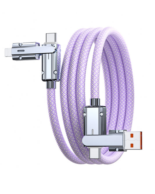 Aioneus PD 60W USB C Multi Fast Charging Cable 3FT 4 in 1 Multi iPad Charger Cord Combo Lightning/Type C/USB A Ports