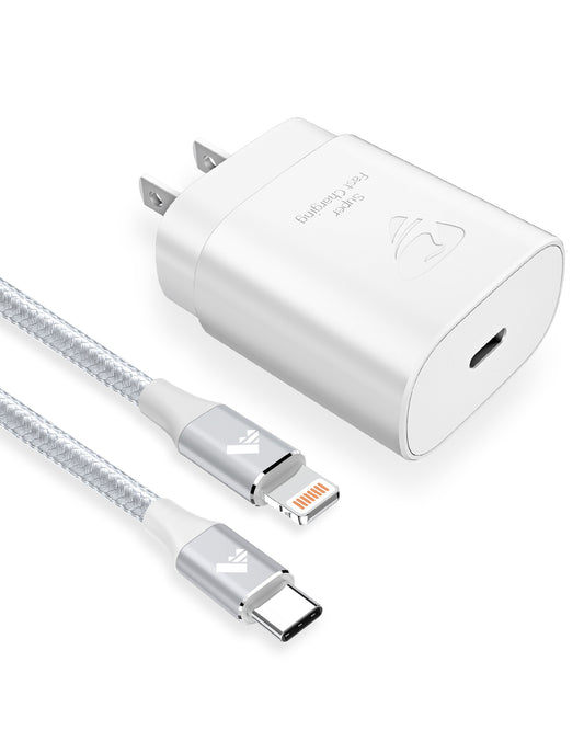 [MFi Certified] iPhone Fast Charger PD 25W USB C Wall Charger with 3ft Type C to Lightning Cable