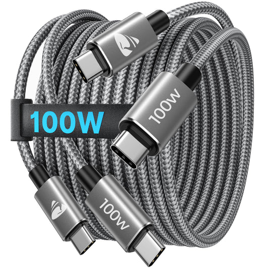 USB C to USB C Cable [2 Pieces 2 M + 2 M] 100 W USB C Cable PD Fast Charging Cable Nylon USB Type C Charging Cable for iPhone 17 Pro, iPhone 16 15, Samsung S24 S23 S22 S21, iPad Pro, MacBook Pro/Air, Pixel, Switch