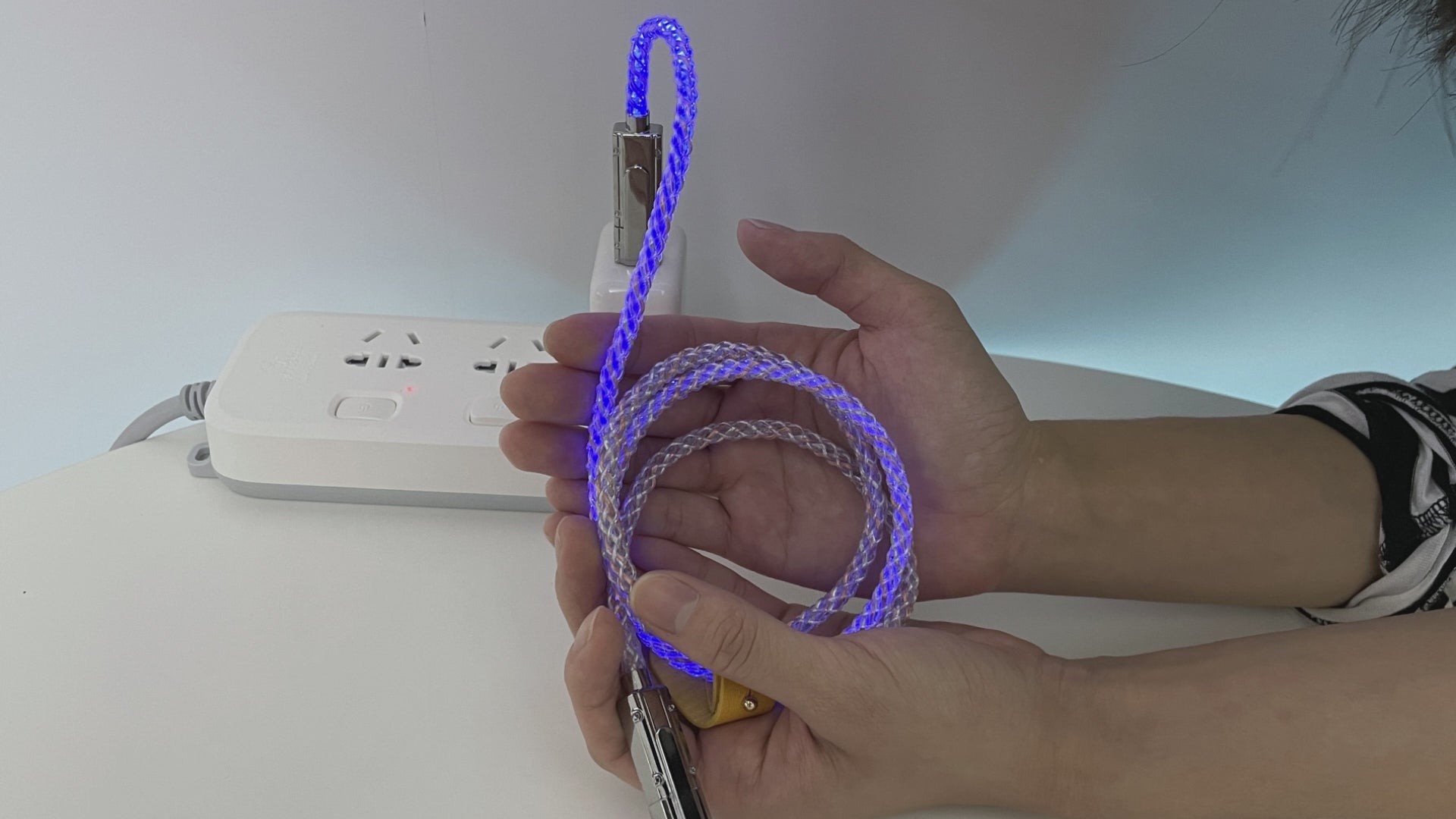 4 in 1 Multi Charger Cord, 3FT/1M USB Universal Flowing LED Light Up Phone Charge Cable